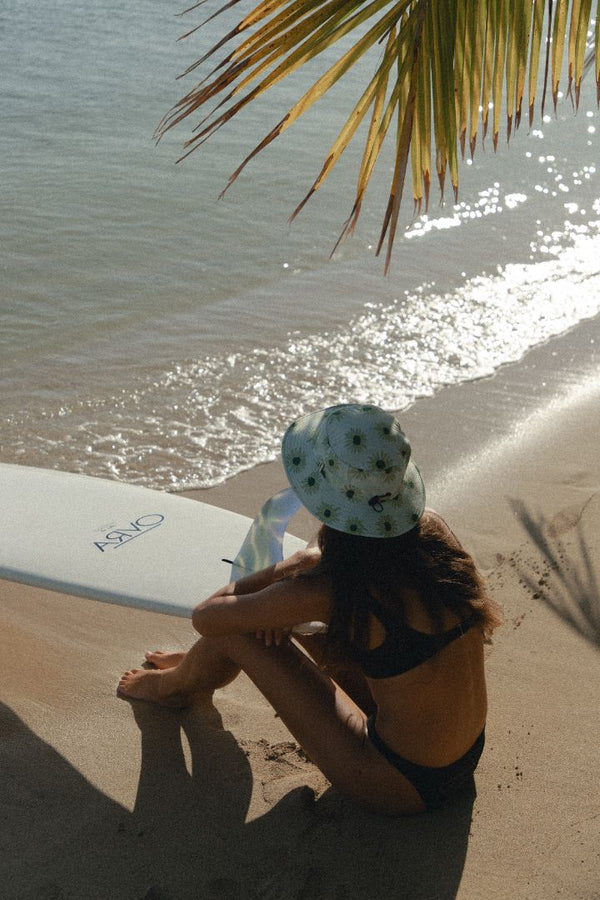 green floral surf hat