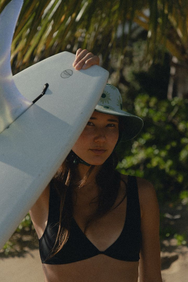 green floral surf hat 