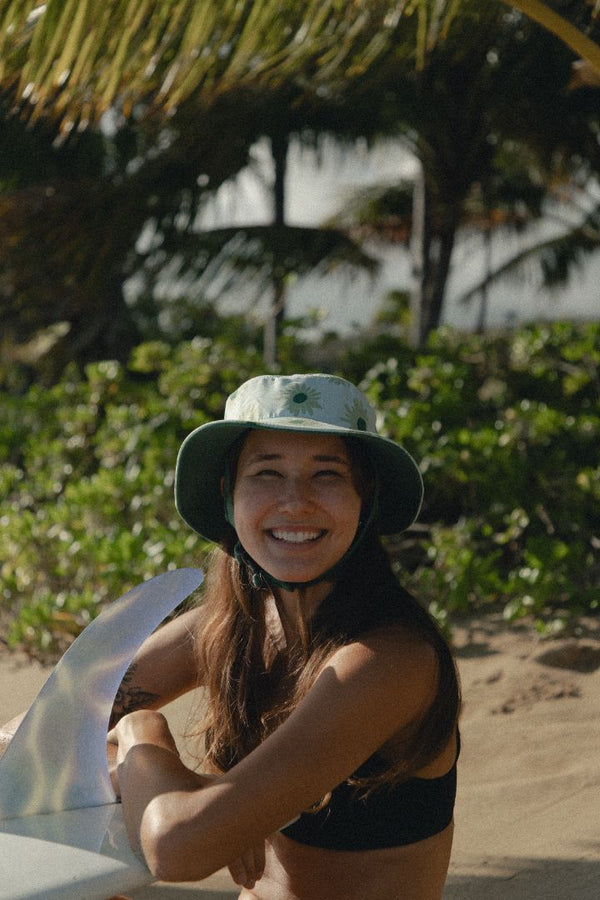 green floral surf hat