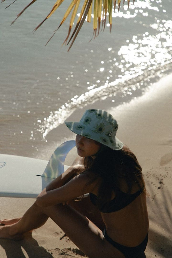 green floral surf hat 